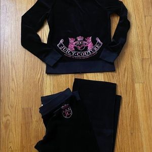Juicy Couture Tracksuit Set Black Velvet size Med
